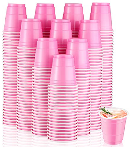 Yetene 200 pcs 2 oz Graduation Plastic Shot Cups Mini Disposable Shot Glasses for 2025 Graduation Party Baby Shower Summer Beer Taste Serving(Light Pink)