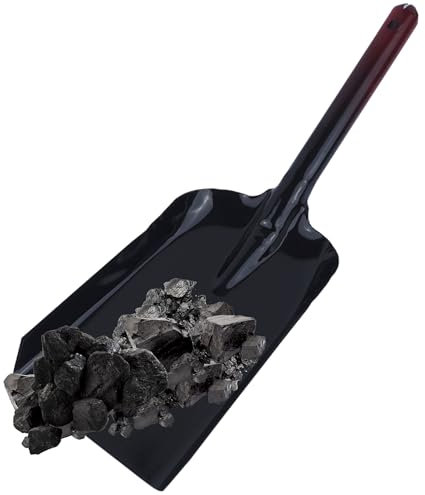 BAUSTER® Metallschaufel Kehrschaufel Kleine SchaufelKohlenlöffel mit großem Schaufelblatt 240 x 145 mm Kohleschaufel für Kamin und Ofen, Schaufel Metall Schaufel Stahlschaufel Schaufel für Kohle
