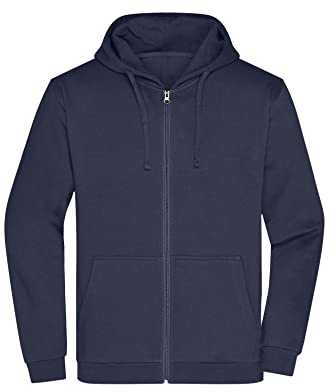 James & Nicholson Herren Basic Kapuzen-Sweatjacke - Klassische Sweatjacke mit Kapuze und Kordelzug