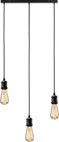 Calla - 230V E27 Vintage 3 Light Bar Pendant - Matt Black