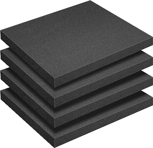 4 Piezas Espuma Maletas,Espuma maletin herramientas,negra para cajas,400 mm x 300 mm, grueso 40mm