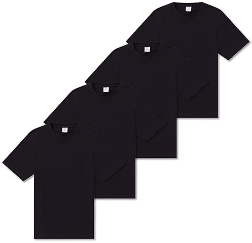 The Essentials Wardrobe Mens 4 Pack T- Shirt - Black - X Large