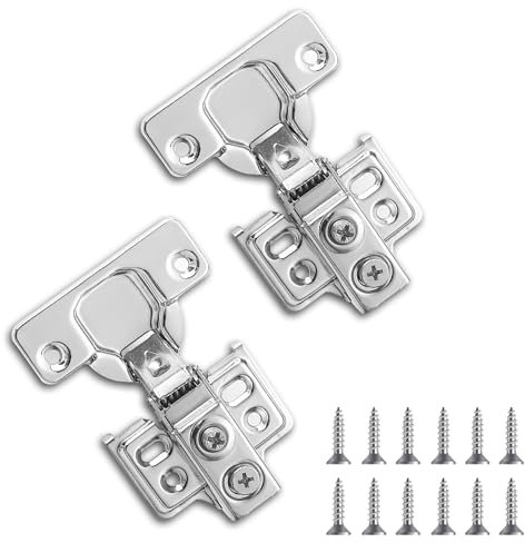 Kyraotn Cerniera Anta Cerniere per Mobili Cucina Armadio Mobiletti Ammortizzate Cerniere, Chiusura Automatica, Il Kit di Piastre di Riparazione Incernierate Include Viti di Fermo