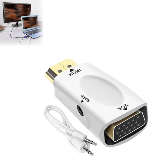 Appareil de Streaming TV, Adaptateur HDMI vers VGA, convertisseur vidéo, Adaptateur d'affichage HDMI sans Fil, Mise en Miroir d'écran WiFi, projecteur d'écran TV sans Fil (Blanc)