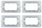 BRATEK Supporti per placchette interruttori luce e prese elettriche compatibili con Bticino Matix placca, 4 placche prese elettriche da parete per Interruttore matix, Supporto placche ticino
