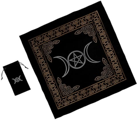 CIYODO 1 Satz Tarot-Tischdecke Tarotmatte Altartischdecke ändern tücher Hexerei Altartuch mit Pentagramm Weissagung Tischdecke Esstisch Kleidung Kartenmatte Lieferungen schmücken Stoff