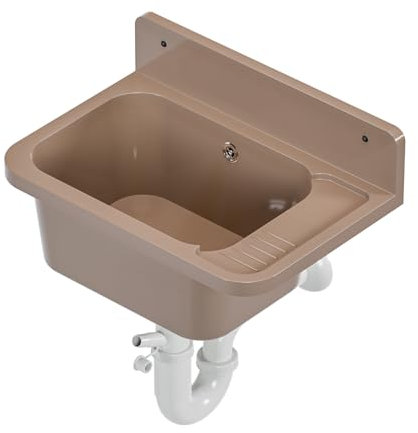 Évier de lavabo pour extérieur, jardin, garage, cave, atelier, beige