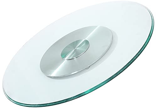 Mesa giratoria Grande de Vidrio Templado Lazy Susan para Trabajo Pesado, Mesa de Comedor Redonda, Placa de Servicio de Mesa Grande, Bandeja giratoria Transparente Que Gira Suavemente (tamaño: Ø 85cm