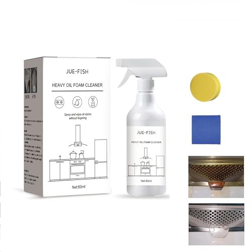 NZDFH Küchenreiniger 60ml, 3 Stück Profi Fettlöser Küche Spray, Fettreiniger Spray, Entfernt effektiv Fett und hartnäckige Verschmutzungen in der Küche, Dunstabzugshaube, Backofen, Grill, C