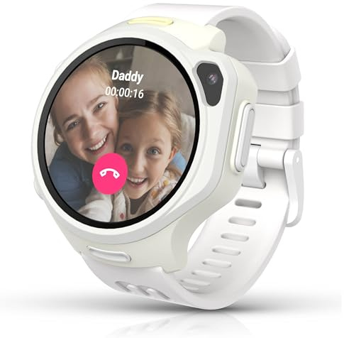 myFirst Fone R2 - Smartwatch pour Enfants (EU) avec eSIM, AMOLED, Appareil Photo Grand Angle 5 MP, GPS et contrôle Parental, avec Connexion Circulaire, à partir de 5 Ans (Chocolat Blanc)