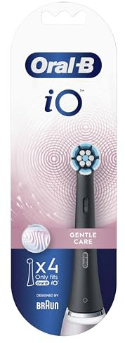 Oral-B iO Zahnbürstenköpfe Gentle Care, Schwarz, 4 Stück