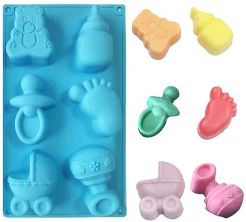 WishesMar Silikonform Form einer Baby Thema Flexible Backform Antihaft Küche Besondere Silikonbackform Silikon Form für Kuchen, Seife, Backen, Dessert, Gebäck, Cake