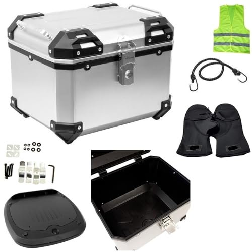 KOMPATIBEL MIT Kawasaki VN 1500 Classic Tourer Fi TOPCASE FÜR Motorrad-Scooter Koffer 38 Liter KOMPLETT MIT Platte+Griff+MONTAGESATZ ZUR Befestigung AM HECKGEPÄCKTRÄGER 42X36X33CM