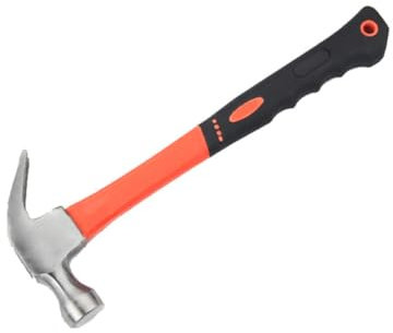 1 Pcs Claw Hammer, 500g Curved Claw Solid Steel Hammer with Soft Plastic Grip for Tradesman DIY Enthusiast