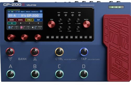 Valeton Guitar Pedal Multi-Effects Processor Guitar Bass Amp Modeling IR Cabinets Simulation with FX Loop MIDI I/O Expression Pedal Stereo OTG USB Audio Interface GP-200X
