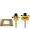 2PCS Rail and Stile Router Bits, 1/2 Or 1/4 Inch Shank Tongue Groove Router Bit Set Round Over Milling Cutter Tools, for Cabinet Door Woodworking(1/4)