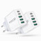 2er-Pack USB C Ladegerät Mehrfach 50W 5-Port USB Schnellladegerät Netzteil Stecker Adapter PD QC Ladestecker für iPhone iPhone 16 15 14 13 12 11 Pro Max & iPad, Tablets, Google, Samsung, Handys (Weiß)