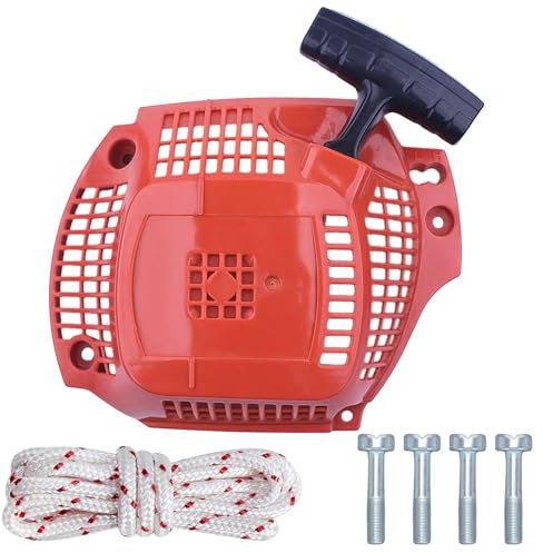 Hyceker 504597002 Chainsaw Recoil Starter Assembly For Husqvarna 435 435E 440 X-Torq 135 140 440 II Chain Saw Recoil Starter Housing Assembly with Pull Start Rope and Screws 544287002