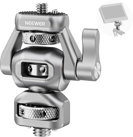 NEEWER Supporto per Monitor da Campo per Fotocamera con Vite 3/8 per ARRI e Vite 1/4, Perno Antitorsione, Rot. a 360°, Incli 180°, Smorzamento Regolabile, Compatibile con SmallRig Camera Cage, MA018