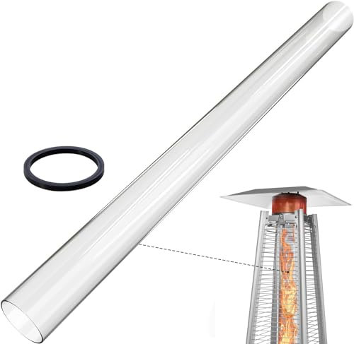 frides Remplacement du Tube De Verre pour Chauffage De Terrasse À Gaz Pyramid 49,5 Pouces De Hauteur 4 De Diamètre