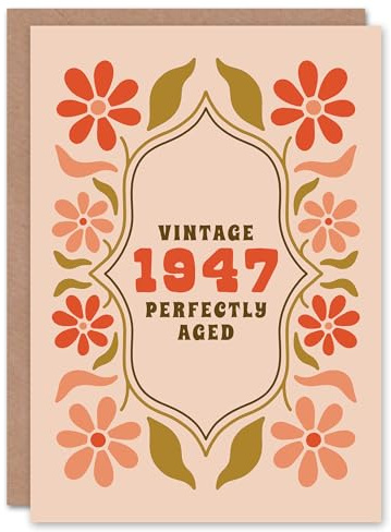 Artery8 Vintage Year Floral Flowers Her Born 1947 Aged 78 Years Old 78th Birthday Card Mum Gran Wife