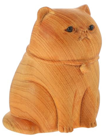 Warmhm Kätzchen-Ornamente Katzen-Schneekugel Katzenfigur Neonlichter Katzenliebhaber tischdeko esstisch Kätzchen Dekoration kätzchen weinschrank Display Kätzchenspielzeug aus Holz Thuja