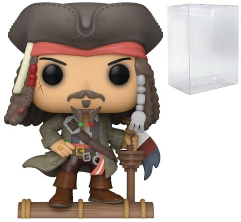 POP Disney: Pirates of The Caribbean Jack Sparrow Specialty Series Exclusive Funko Vinyl Figure (Bundled with Compatible Box Protector Case), Multicolor, 9.5 cm
