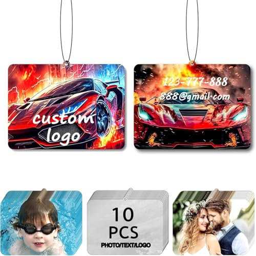 10-100pcs Duftbaum Auto Personalisiert - duftbaum Auto mit eigenem Bild/Foto/Text/Logo, Personalisierte Foto-Lufterfrischer, ideal für Familie und Geschenke (Horizontaler Rechteck)