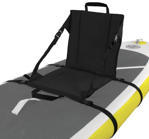 Universeller Kayak SUP-Sitz für Stand Up Paddling Board BLUE/BLACK passt auf ALLE SUP-Boards, benötigt KEINE D-Ringe und Metallkarabinern zur Montage Einfache Installation mit 2 Gürteln (Black)
