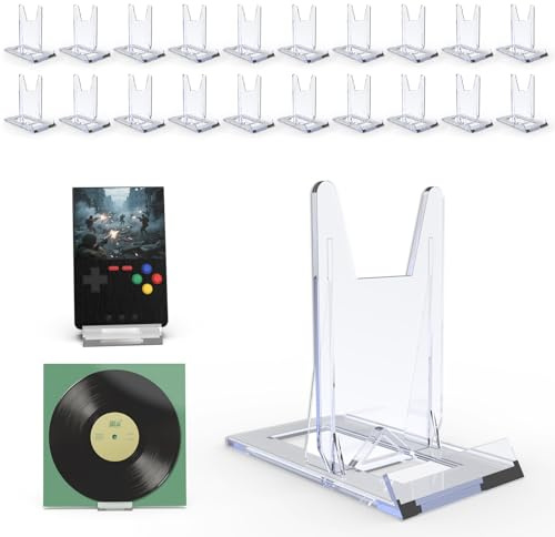 JCrunaway Acryl Ständer Kunststoff Tellerständer, 22 Stücke Verstellbare Buchständer Schallplattenständer Dekotellerhalter Aufsteller für Retro Handheld Spielkonsole Bilder CD Ständer