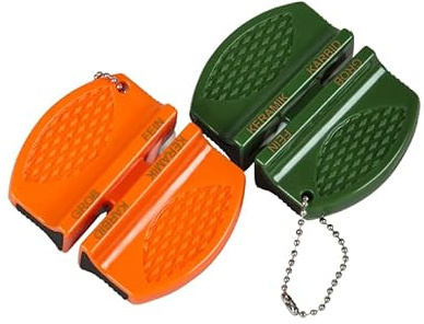 DJV Messerschärfer Grün – Kompakter Taschen-Schleifer mit Karbid + Keramik für Vor- & Feinschliff | Outdoor- und Jagdzubehör vom Deutschen Jagdverband