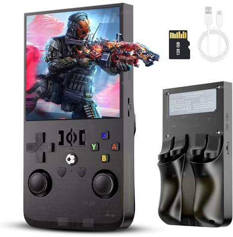 R36MAX Retro Handheld Game Console with Open Source Linux System, 128GB TF Card Built-in 22,000+ Classic Video Game, Portable Gaming Console with 4.0-inch IPS HD Screen & 4000mAh Battery