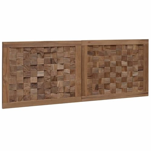vidaXL Kopfteil Natur Massivholz Teak, Rustikaler Holz-Kopfteil, im Landhausstil, Wandmontage, aus massivem Teak, gemütliche Akzente, platzsparendes Design