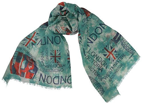 thb Richter Schal Tuch Schlauchschal Loopschal Rundschal Halstuch London England Flagge Städte Fahne (Schal-Grün)
