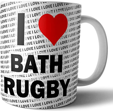 AK Giftshop I Love Bath Rugby - Tea - Coffee - Mug - Cup - Birthday - Christmas - Gift