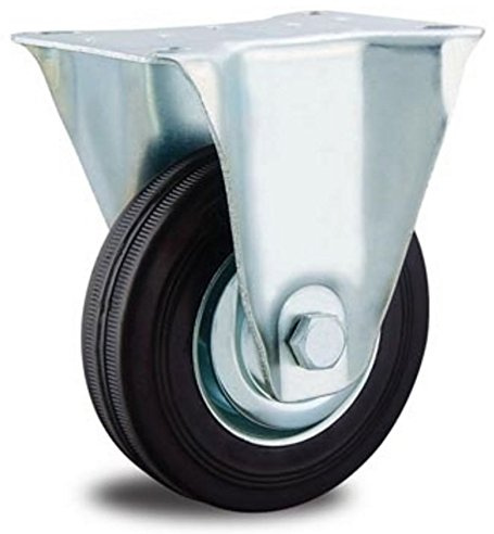 EXCOLO Rolle Transportrollen Vollgummi Reifen 125mm Gummi schwarz Kugellager (Bockrolle 125 mm)