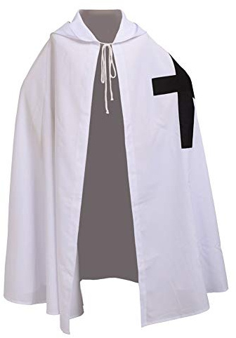 BLESSUME Mittelalter Hospitaller Hood Robe Tempelritter Umhang Halloween Unisex Kostüm Umhang