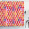 ABAKUHAUS Abstrakt Duschvorhang, Diamant-Formen Mosaik, Stoffliches Gewebe Badezimmerdekorationsset mit Haken, 175 x 200 cm, Lila Rosa