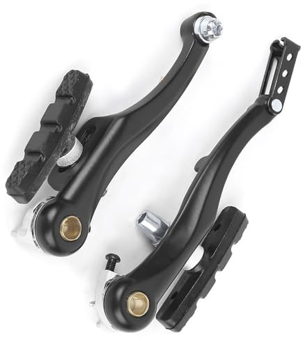 Dioche Bike Brakes Set, 1 Pair Universal V Brake Front and Rear Set, Mountain Bicycle Cycling Aluminium Alloy V Brake Set Front Rear for Most Bicycle, Road Bike, Black