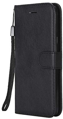 DENDICO Coque pour Galaxy J7 2016, PU en Cuir Coque Portefeuille Étui Housse, Design Classique TPU Coque pour Samsung Galaxy J7 2016 - Noir