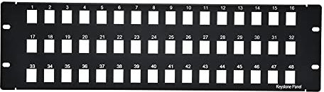 Beszin Panneau de brassage vierge pour prise Jack Cat.5E, Cat.6 (48 ports)