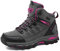 WOWEI Scarpe da Escursionismo Arrampicata Sportive All'aperto Traspiranti Trekking Sneakers da Donna Uomo,8019 Grigio Rosa Rossa,37 EU