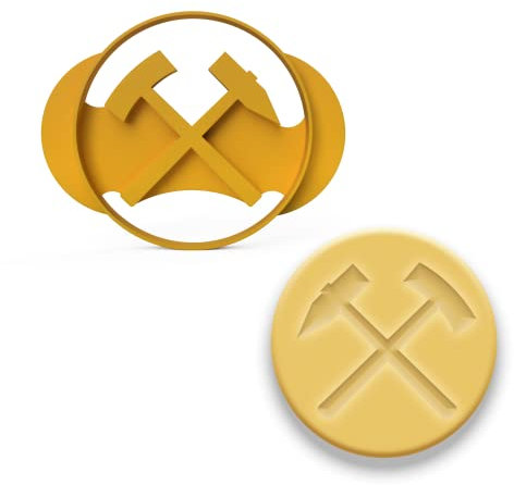 3DREAMS Keksausstecher Bergbau Symbol Schlägel und Eisen Bergeisen Ausstecher Geschenke für Ruhrgebiet Fans Bergmann Hammer and Pick Weihnachten Geburtstag Jubiläum Kohle Kumpel Glückauf