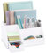 Schreibtisch-Organizer, weißes Acryl mit Schublade, 9 Fächern, All-in-One-Bürobedarf und cooles Schreibtischzubehör, Stifthalter, verschönern Sie Ihren Bürodekor-Desktop (weiß)