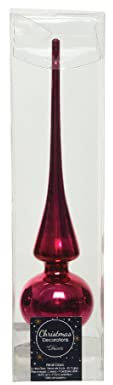 Christbaumspitze Glas 26cm Baumspitze Tannenbaumspitze // Spitze Baum Glas Topper 26 cm rosa Flash glänzend Weihnachtsauswahl Schreibwaren Varzi seit 1956