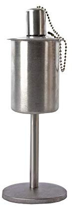Esschert Design Edelstahl Ölfackel mit Glasfaserdocht, stehend, Ø 9,1 x 25,8 cm, stabiler Stand