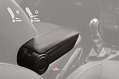 RATI ARMSTER 3 Armlehne sitzmontage kompatibel für DACIA DUSTER 2018- ohne Original-Ellbogenstütze [schwarz,vegan Leder]