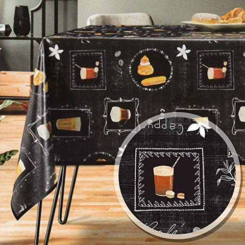 Melody Wachstuch Tischdecke 260 x 140 cm eckig Kaffe Kuchen schwarz #6212-01