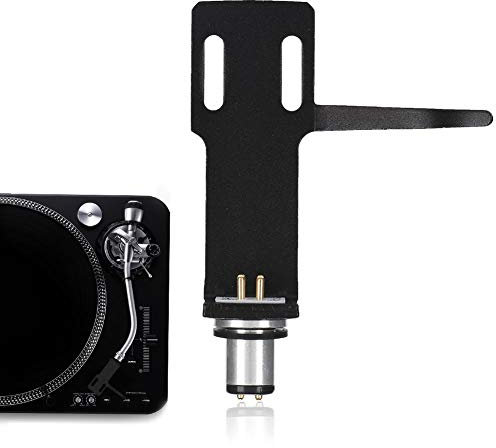 Porte-Cellule pour Lecteur phonographe à Platine Vinyle, kit de tête de Cartouche Phono Haut de Gamme,4 câbles et 2 Paires de vis,Convient aux phonographes/micros Haut de Gamme(Noir)