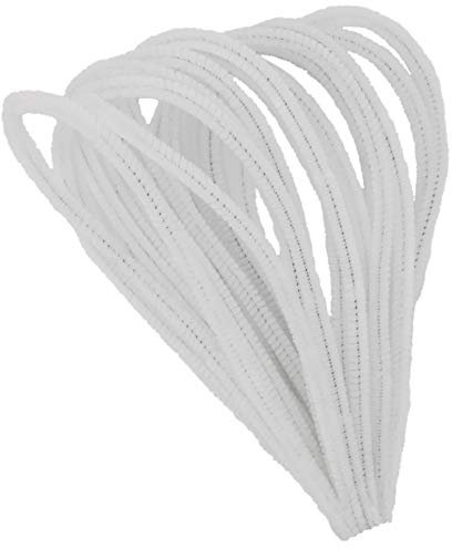 i-mondi® 15 pfeifenreiniger pfeifenputzer bunt zum basteln in weiß 50cm lang Ø 8mm Chenilledraht Biegeplüsch pipe cleaner